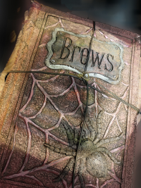 Leather-bound book titled Brews